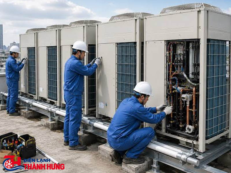 Kiểm tra rò rỉ và lượng gas trong hệ thống VRV